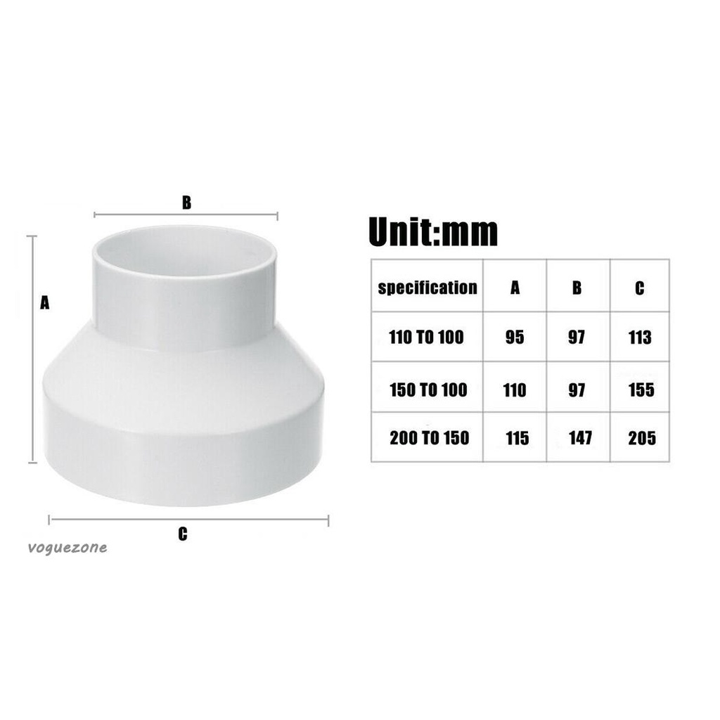 #Đồng Hồ Cơ VOGUEZ#Đầu Nối Ống Thông Gió Bằng Nhựa ABS 110-100 / 150-100 / 200-150