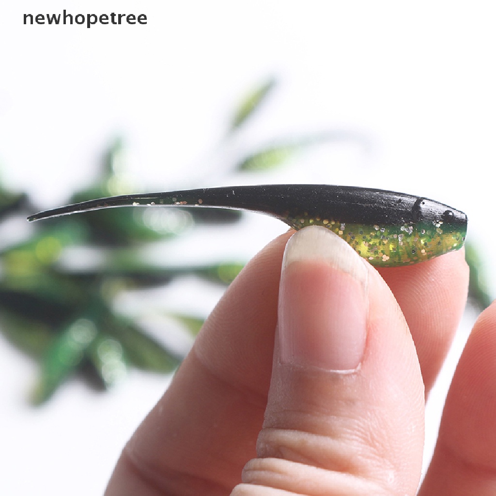 Bộ 10 Mồi Câu Cá Mini Mềm Có Móc Câu 0.75g 5cm