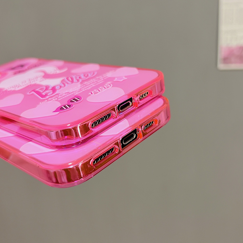 Ốp Điện Thoại Trong Suốt Họa Tiết Hoạt Hình Barbie Cho iPhone 14 13 12 11 Pro Max