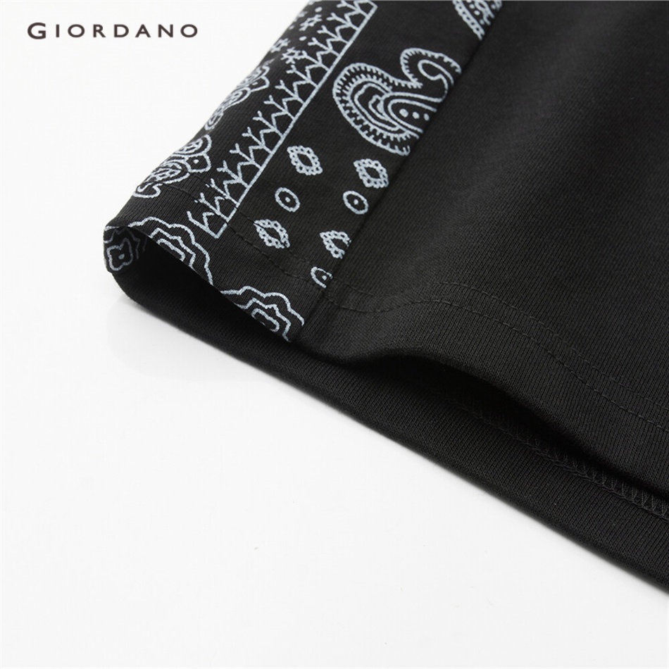 GIORDANO MEN Ethnic style paisley print elastic waist shorts 18103903