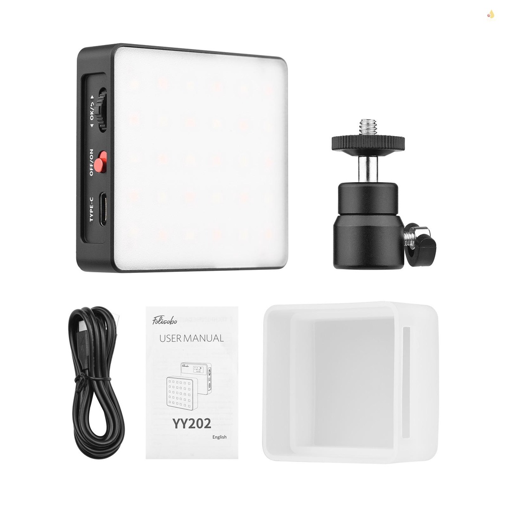 Đèn LED Trợ Sáng Andoer YY202 Bi 2500K-8500K Bằng Hợp Kim Nhôm Nhiều Màu Kèm Pin Đầu Bi Mini Tiện Dụng