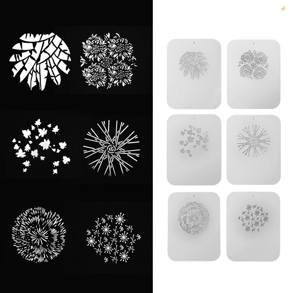 Bộ 6 Thẻ Đồ Họa Gobos Bằng Kim Loại Với Họa Tiết Rỗng Để Chụp Ảnh