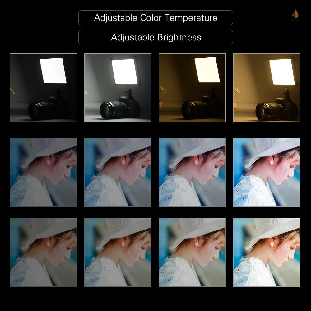 Bảng Đèn LED Andoer WY-160C 3300K-5600K Có Thể Điều Chỉnh Nhiệt Độ Kèm Màn Hình LCD Cho Máy Quay DSLR