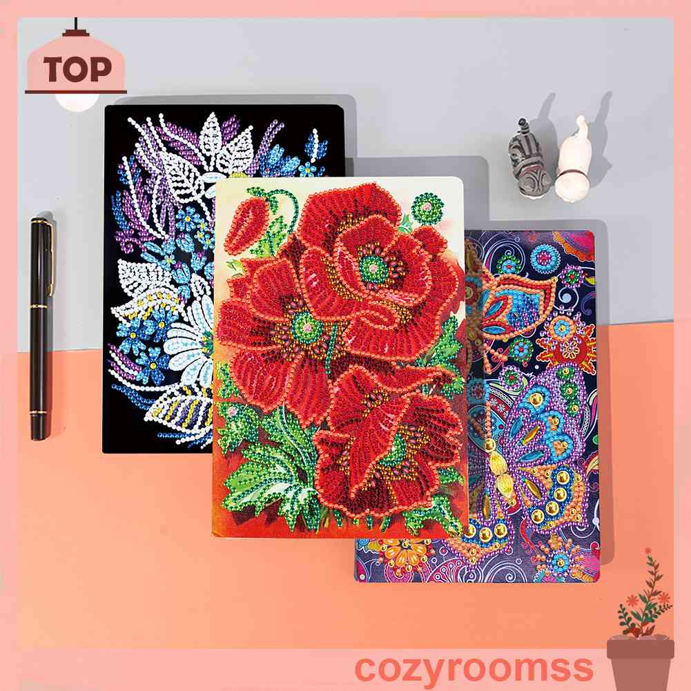 Sổ Tay Khổ A5 50 Trang Đính Đá Kim Cương Đặc Biệt DIY