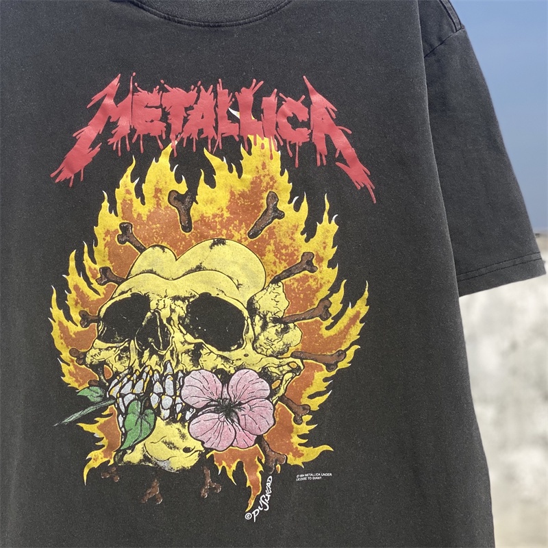Metallica - Áo Thun Tay Ngắn In Hình Đầu Lâu &amp; - Xu Hướng Thời Trang Đường Phố Cao Cấp Giới Hạn F 8O 8G Trọng Lượng Nặng Rửa Nước Giặt Được Cho Nam Và Nữ Giống Nhau Jdfnfg