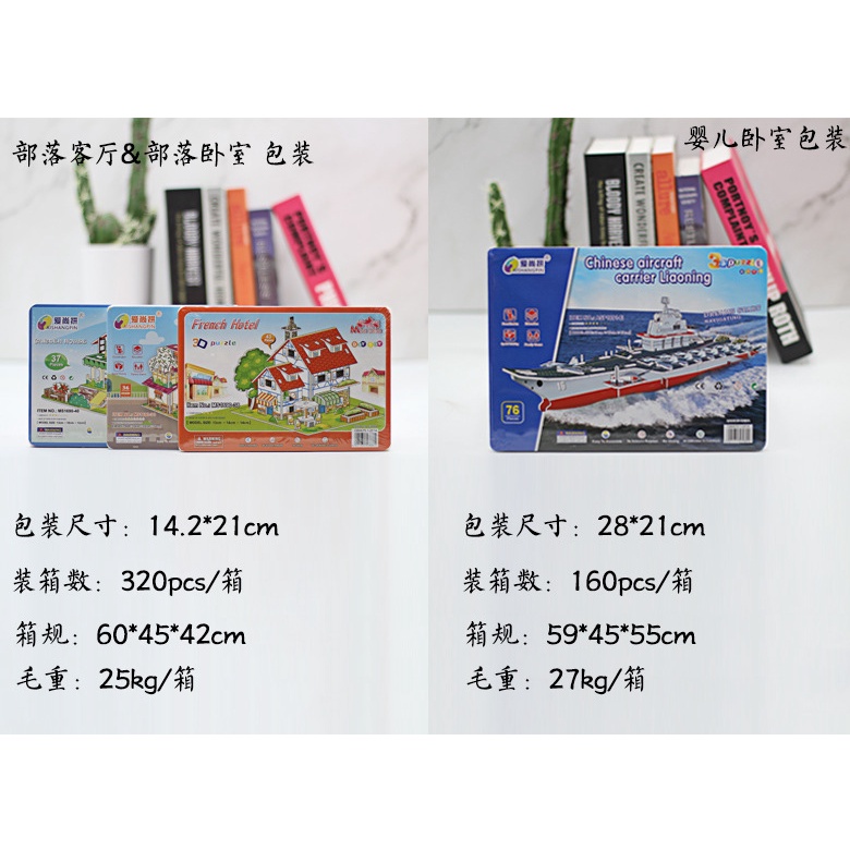 Bộ Đồ Chơi Xếp Hình Ngôi Nhà 3 Trong 1 Bằng Giấy Ba Chiều Dành Cho Bé Gái