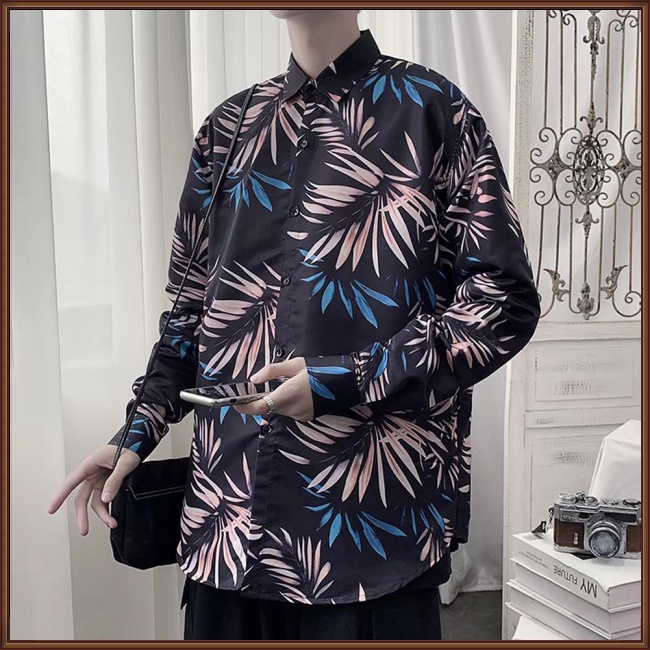 Áo Khoác Sơ Mi Tay Dài In Họa Tiết Hoa Phong Cách Hawaii Thời Trang Cho Nam Và Nữ