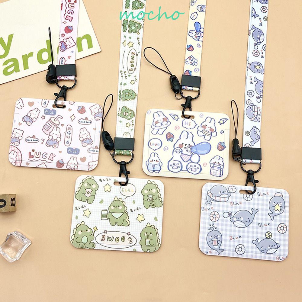 Vỏ Đựng Thẻ ID / Thẻ ID / Móc Khóa In Hình Khủng Long / Thỏ Hoạt Hình Nhỏ Gọn Cho Nữ
