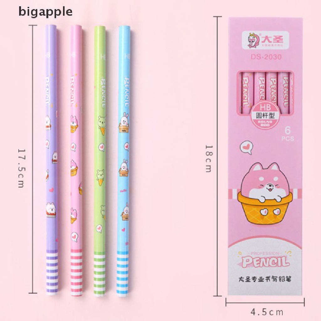 Set 6 Bút Chì Vẽ Hình Hoạt Hình Đáng Yêu Dành Cho Các Bé