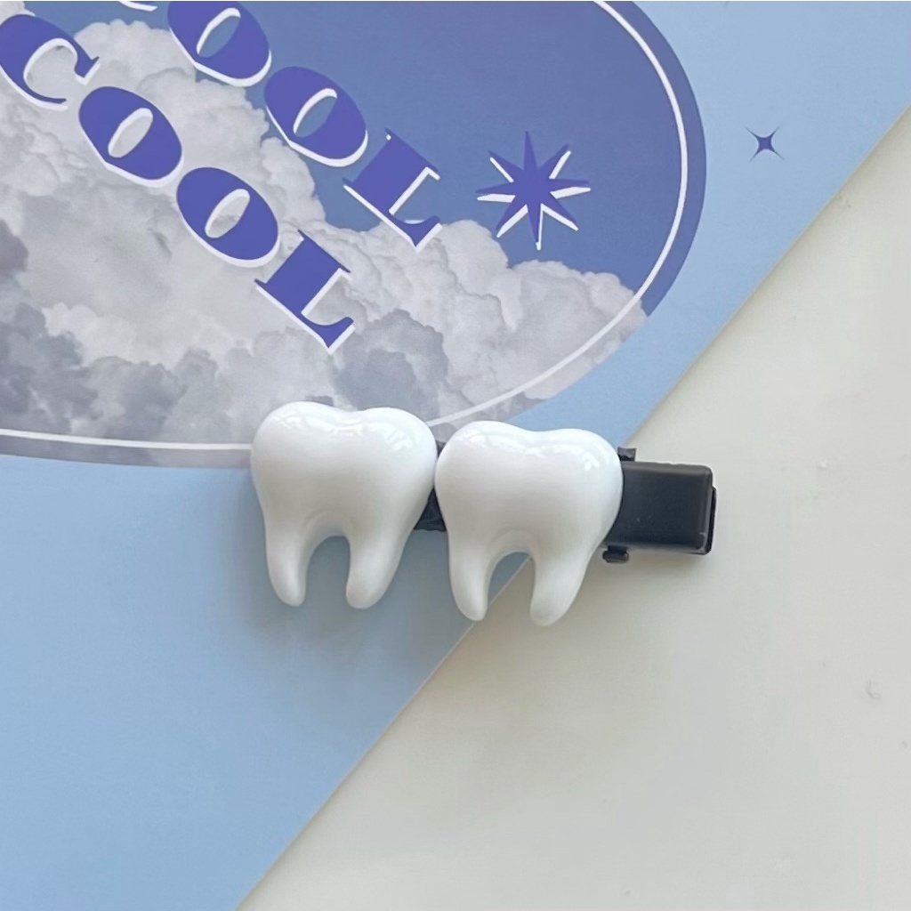 Kẹp Tóc Hình Chiếc Răng Dễ Thương Xinh Xắn Phong Cách Hàn Quốc Dành Cho Bé