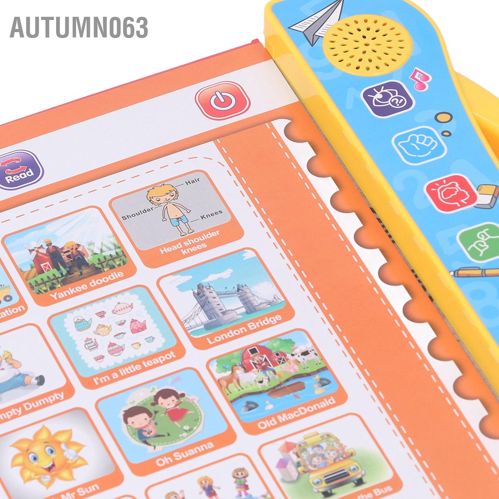 Autumn063 Kid Tiếng Anh Điện Tử Sách Học Bảng Chữ Cái Số Âm Thanh Máy Đọc Đồ Chơi Giáo Dục