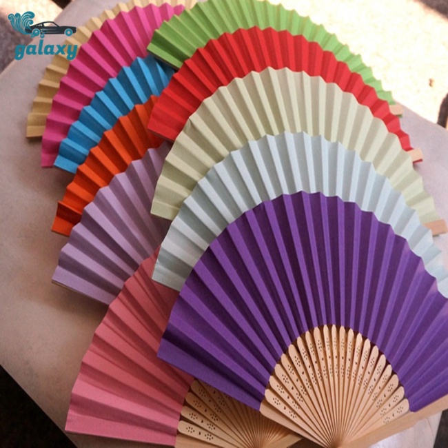 Galaxy Quạt Giấy Xếp Cầm Tay Nhiều Màu Sắc Dùng Làm Đạo Cụ Chụp Ảnh Cô Dâu