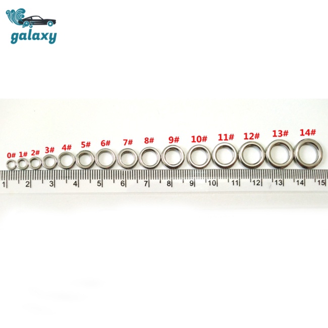 Galaxy Set 100 Khuyên Xỏ Bằng Thép Không Gỉ Màu Trơn # 0#~14#