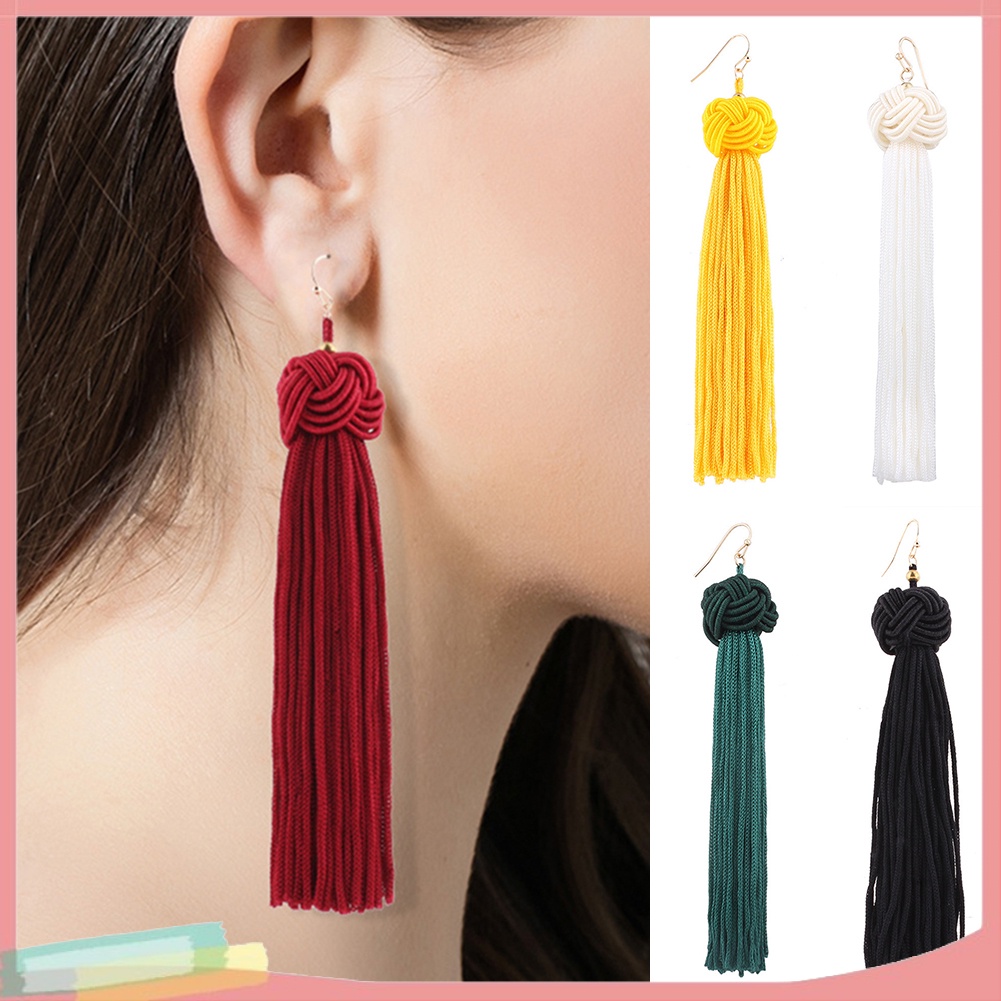 Đôi Khuyên Tai DàI PhốI Tua Rua ThờI Trang Cho Nữ