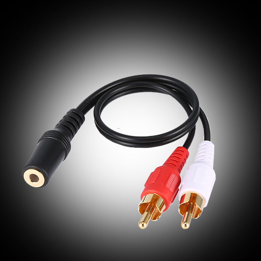 Gold Plated 3.5Mm Female To 2 Rca Male Stereo Audio Y Cable Adapter