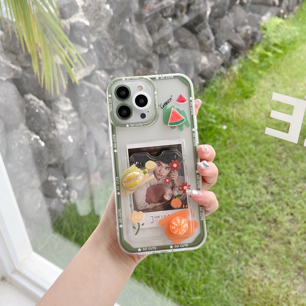 Ốp Điện Thoại TPU Silicon Mềm Trong Suốt Hình Trái Cây 3D Dễ Thương Cho iPhone 14 13 12 11 Pro XR XS Max 7 8 14 Plus