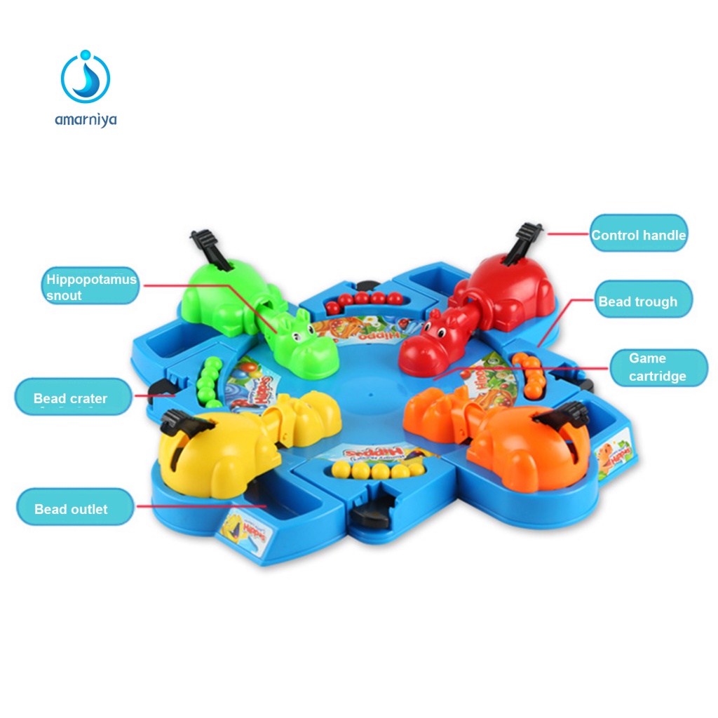 1 Bộ Trò Chơi Hà Mã Ăn Uống 20 Hạt Vui Nhộn Cho Bé