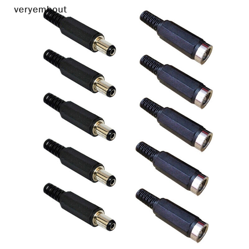 Set 5 Cặp Đầu Nối Phích Cắm Nguồn DC 2.1x5.5mm Tiện Dụng