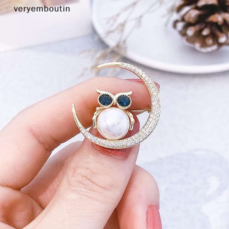 Ghim Cài Áo Hình Cú Mèo Mặt Trăng Nhỏ Thời Trang Cho Nữ