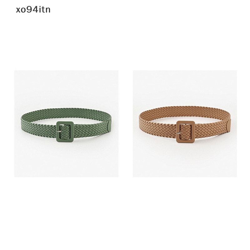 Thắt Lưng Bện Khóa Vuông Màu Kẹo Đơn Giản Thời Trang Hàn Quốc Cho Nữ