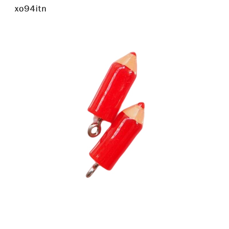 Tn Set 10 Mặt Vòng cổ / Bông Tai DIY Hình Bút Chì Màu Bằng Nhựa Resin Thời Trang