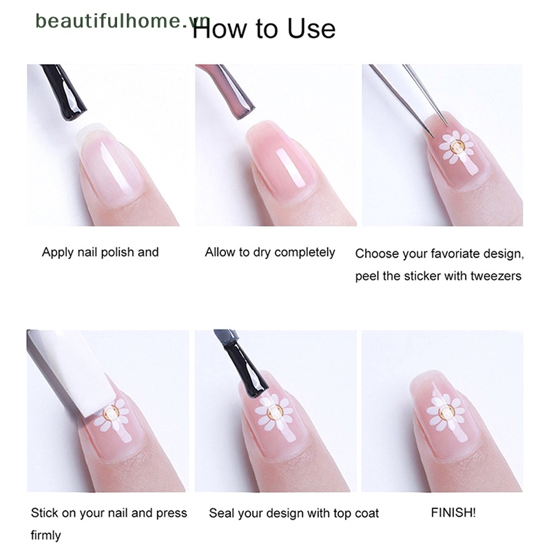 1 Tờ Sticker Dán Móng Tay Hình Bướm Màu Gradient 5D