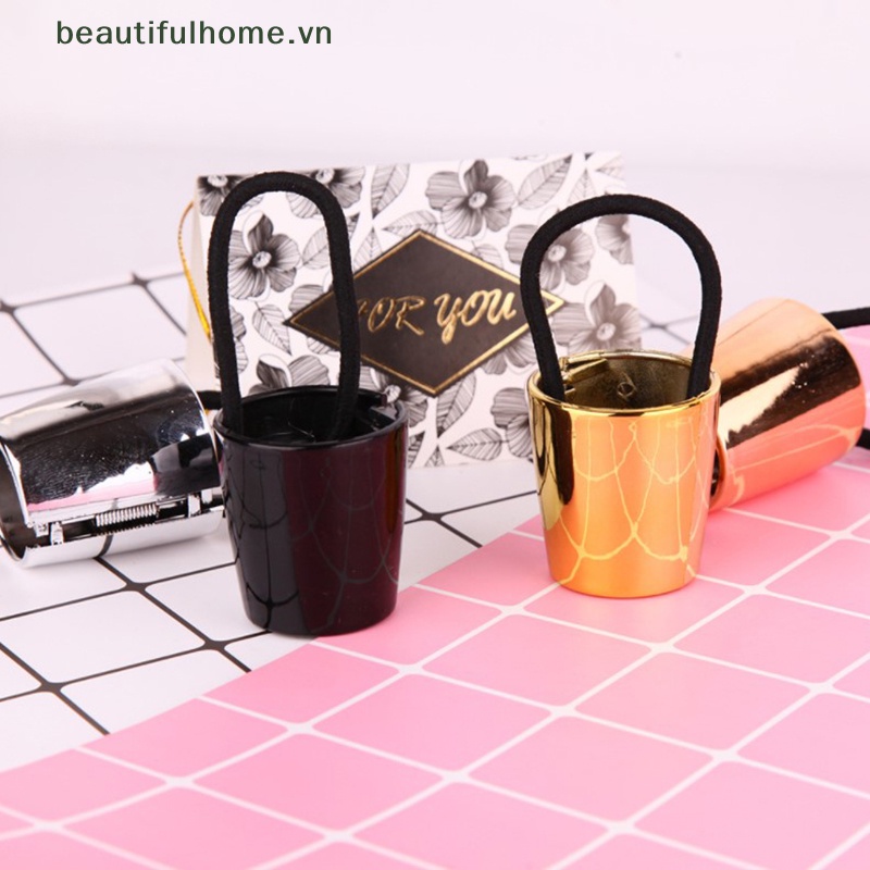 Dây Buộc Tóc Co Giãn Bằng Kim Loại Phong Cách Punk