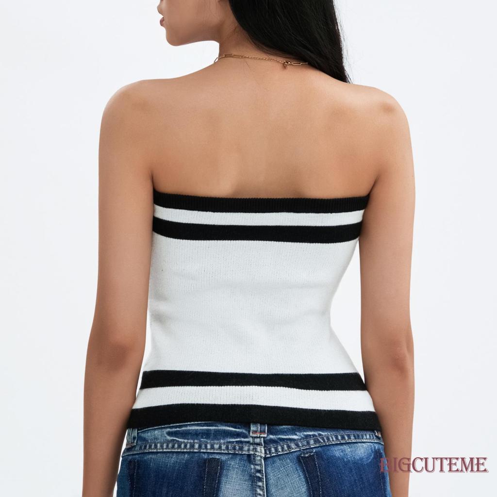 Áo Ống Dệt Kim Thời Trang Mùa Hè Cho Nữ