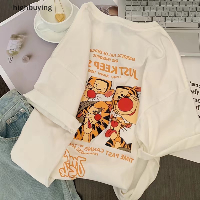 Áo Thun Tay Ngắn Cổ Tròn In Họa Tiết Hoạt Hình Thời Trang Mùa Hè Cho Nữ