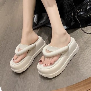 Dép nữ bánh mì kẹp ngón đế cao 7cm quai phồng siêu hách dáng