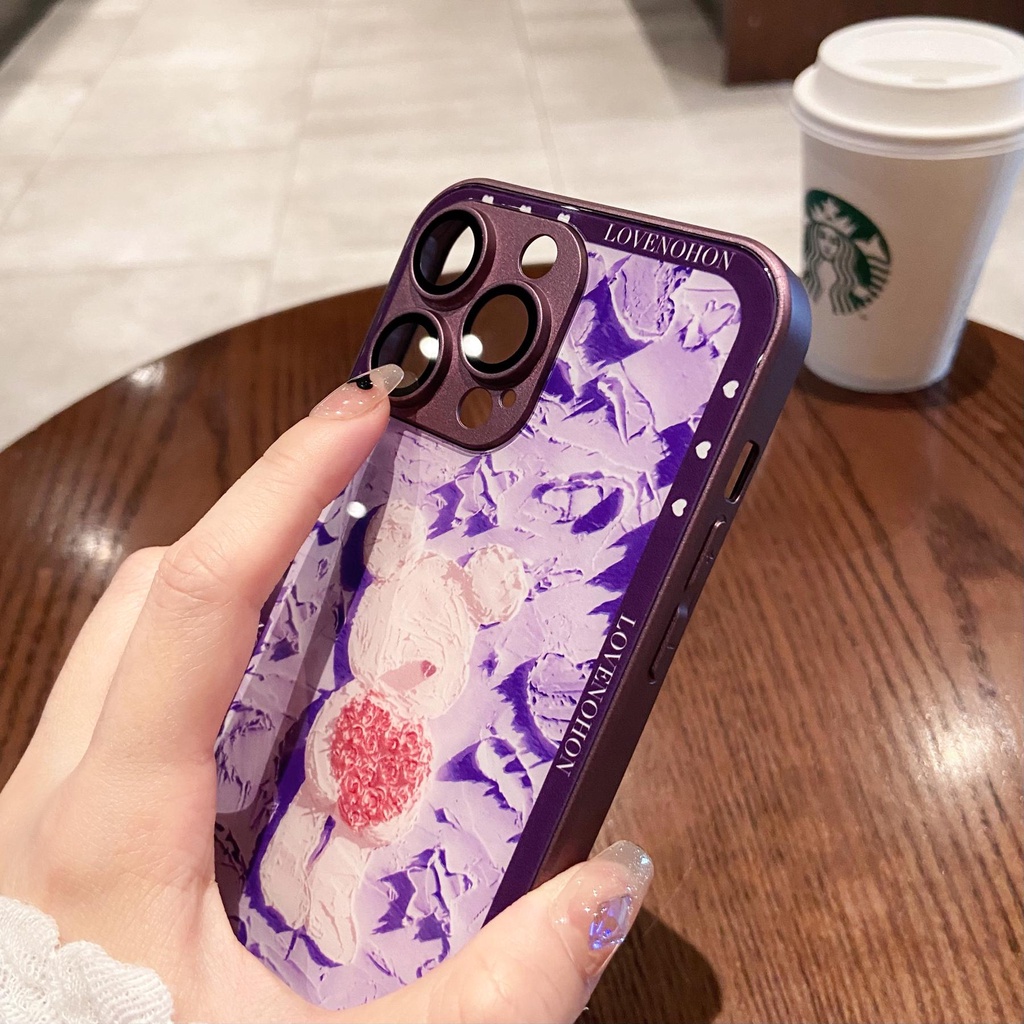 Ốp Điện Thoại Silicon Chống Sốc In Hình Gấu Hoạt Hình Thời Trang Cho iPhone 11 12 13 14 PRO MAX XR XS 7 8 Plus