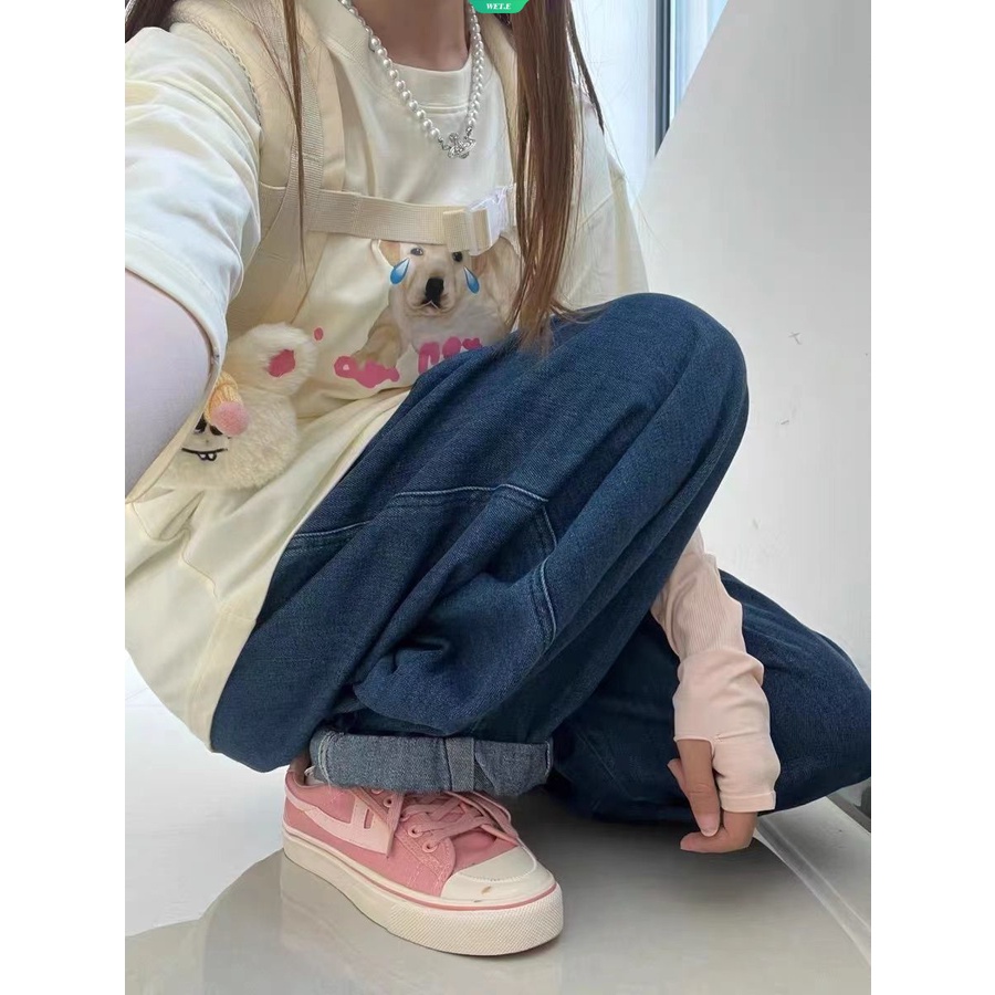 Áo Thun Tay Ngắn Dáng Rộng In Họa Tiết Chú Cún Thời Trang Mùa Hè Hàn Quốc Mới 2023