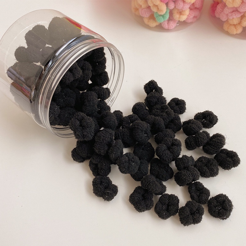 Hộp 100 Dây Buộc Tóc Co Giãn Nhiều Màu Sắc Dễ Thương Cho Bé Gái