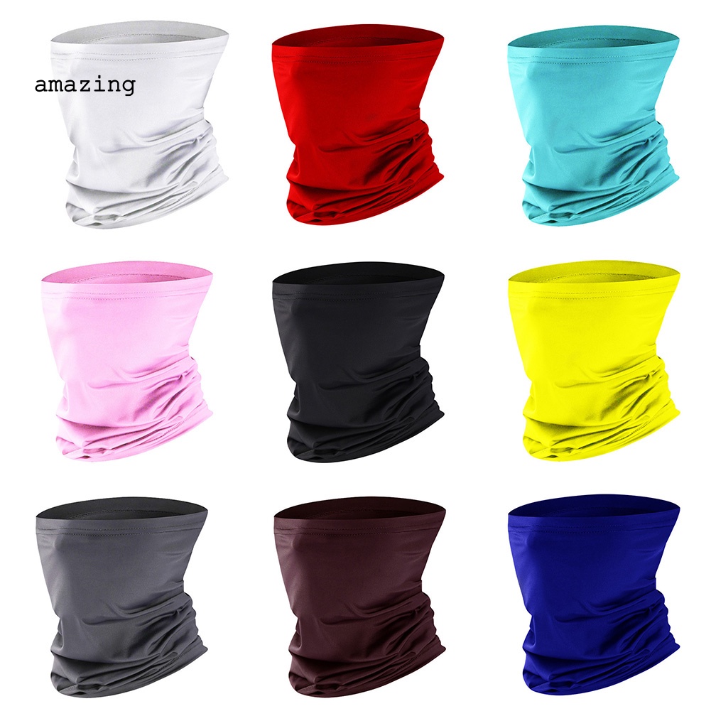 Khẩu Trang Unisex Che Phủ Cổ Chống Tia UV Chống Bụi Thoáng Khí Màu Trơn