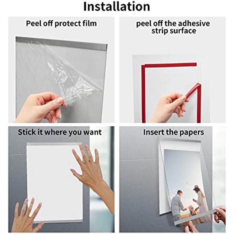 Bộ 3 / 6 Giá Đỡ Biển Báo Khổ A4 Bằng Acrylic Có Nam Châm Dán Tường Tiện Dụng Cho Văn Phòng / Nhà Hàng / Nhà Hàng