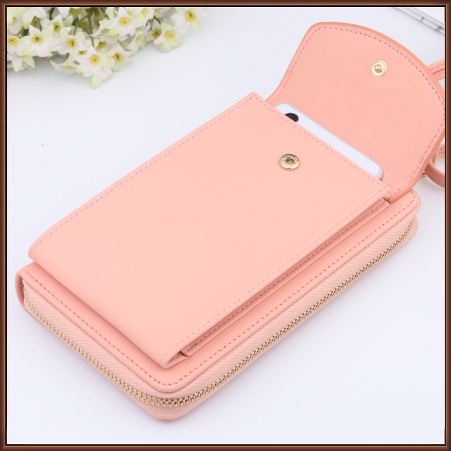 Túi Đeo Chéo Đựng Điện Thoại / Thẻ Có Khóa Kéo Thời Trang Cho Nữ