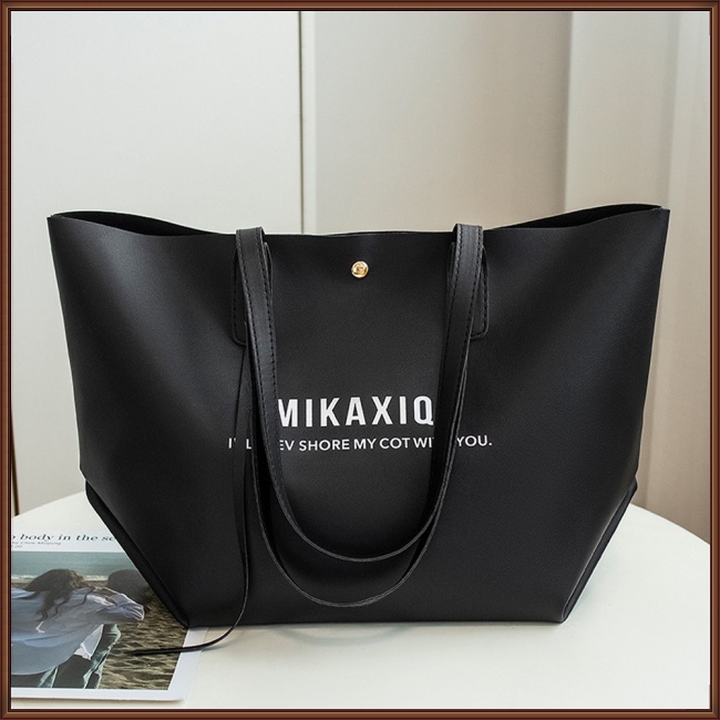 Túi Xách Da Pu Cỡ Lớn In Chữ Thời Trang Cho Nữ