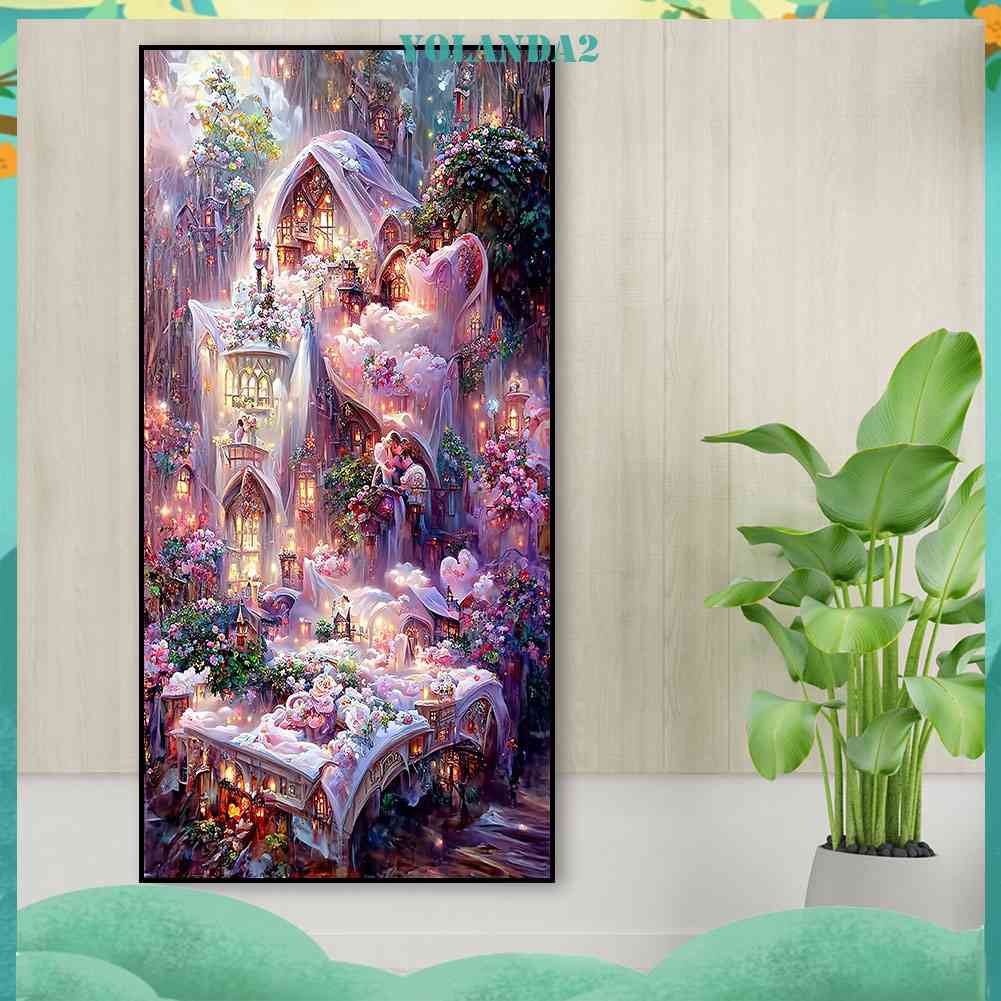 Bộ Tranh Đính Đá 5D Toàn Diện Họa Tiết Hoa Hồng Độc Đáo Trang Trí Nhà Cửa