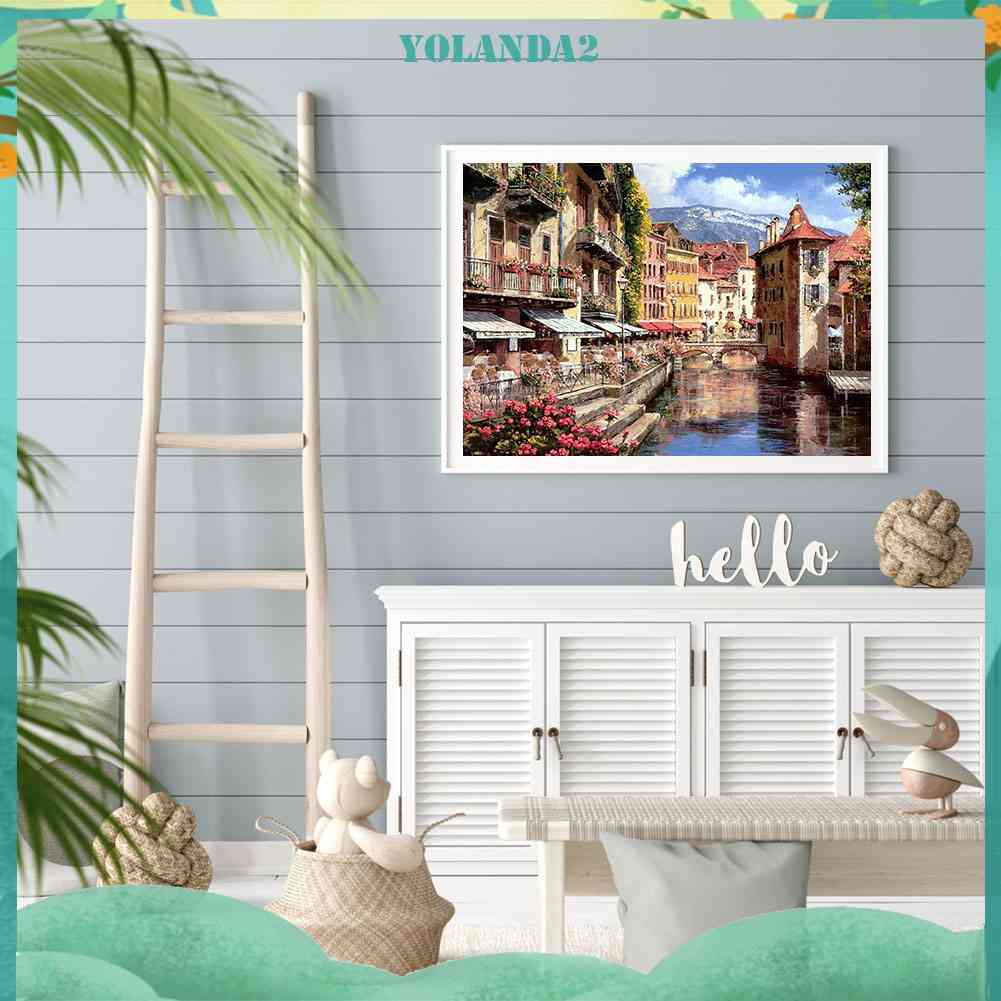 Tranh Đính Đá Kim Cương Toàn Bộ 5D DIY Hình Vẽ Venice Lane