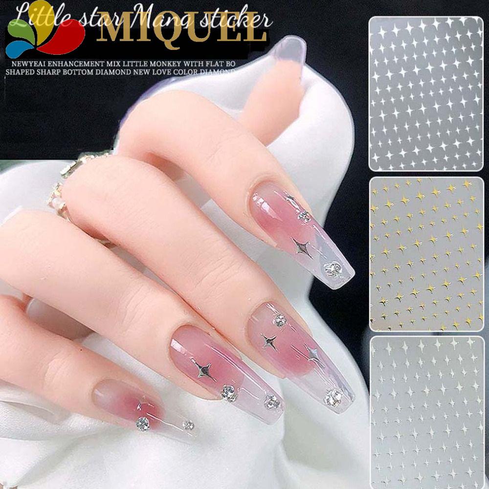 Hình Dán Móng Tay Họa Tiết Ngôi Sao Màu Đồng Thời Trang Hàn Quốc|Phụ Kiện Trang Trí Móng Tay Xinh Xắn