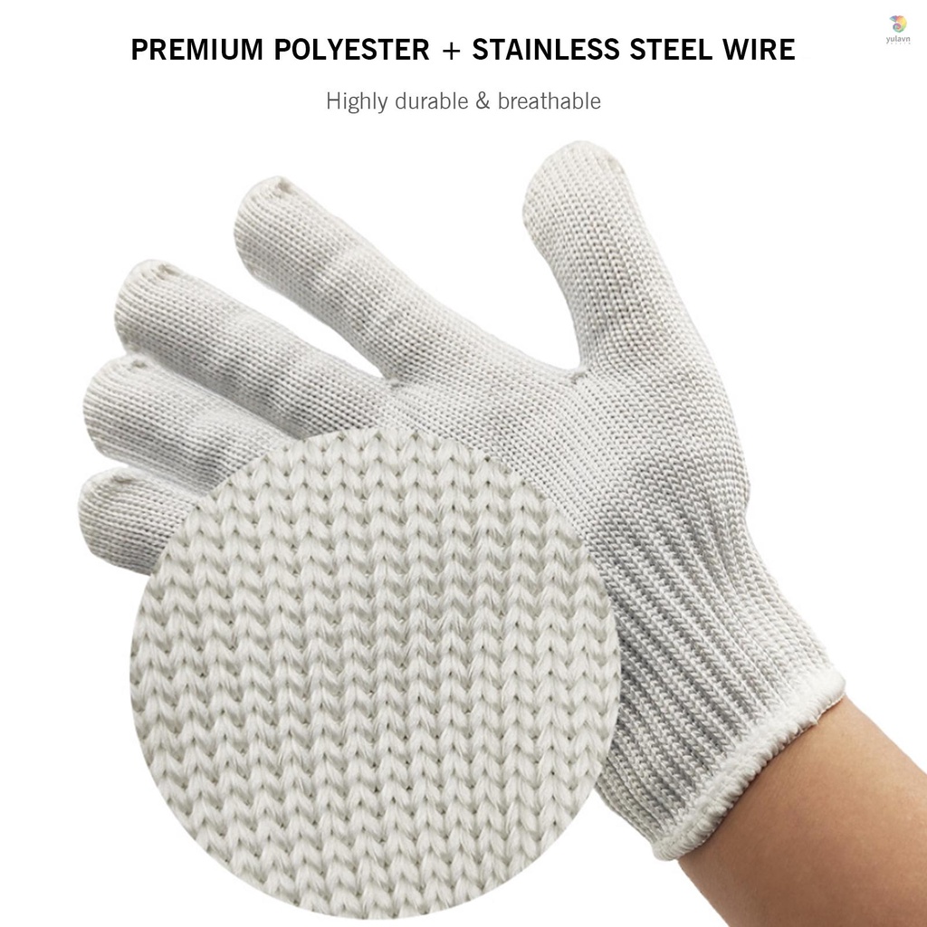 Găng Tay Hàn Làm Vườn Chống Cắt 5 Mức Độ Cao Bằng Thép Không Gỉ