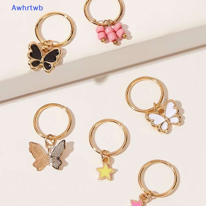 Set 6 Kẹp Tóc Kim Loại Hình Ngôi Sao / Bươm Bướm Thời Trang Cho Nữ Mới