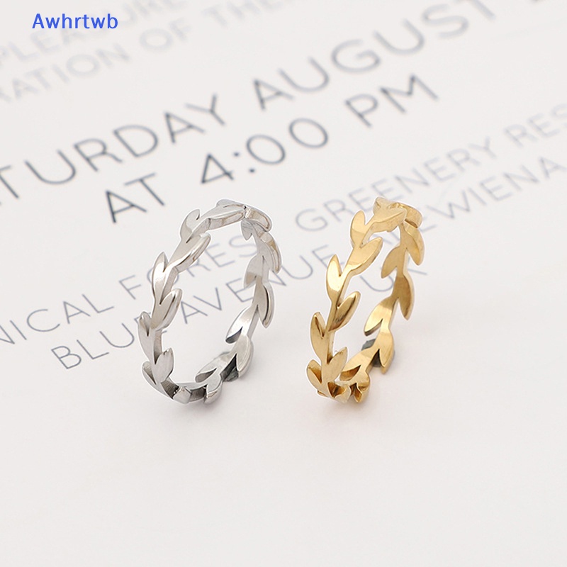Nhẫn Hở Hình Chiếc Lá Bằng Thép Không Gỉ Thời Trang Dành Cho Nữ Mới