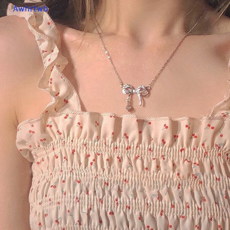 Vòng cổ Mặt Nơ Đính Đá Zircon Thời Trang Cho Nữ Mới