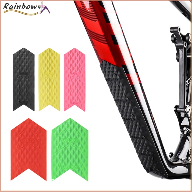 Bộ 5 Miếng Dán Khung Xe Đạp Bằng Silicon Họa Tiết Kim Cương Chống Trầy Xước Có Thể Tháo Rời