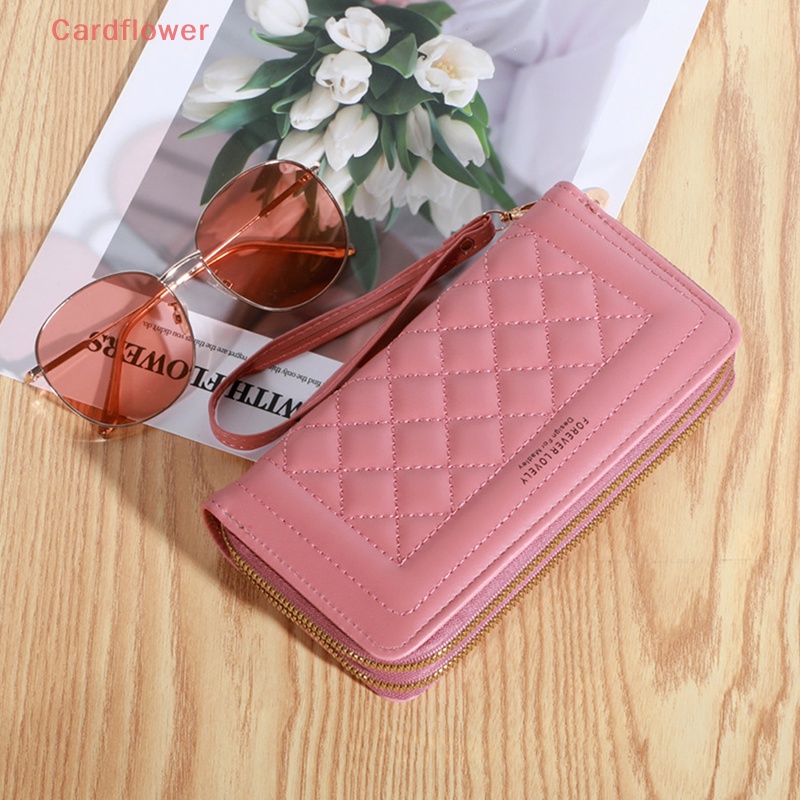 Ví Da Cầm Tay Dáng Dài Có Khóa Kéo Đôi Cỡ Lớn Thời Trang Cho Nữ