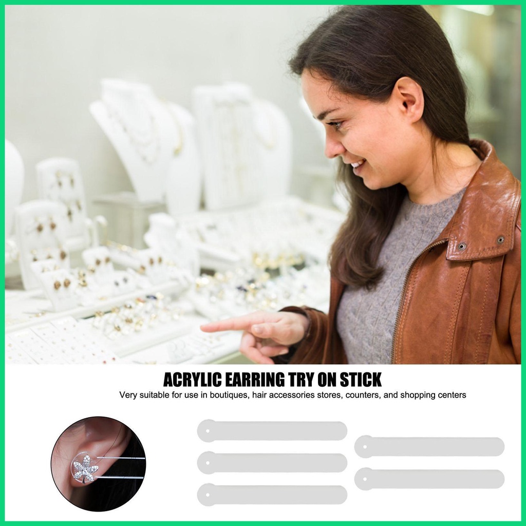 Set 5 Thanh Acrylic Cố Định Bông Tai Thiết Kế Cong Tiện Lợi Dễ Dùng