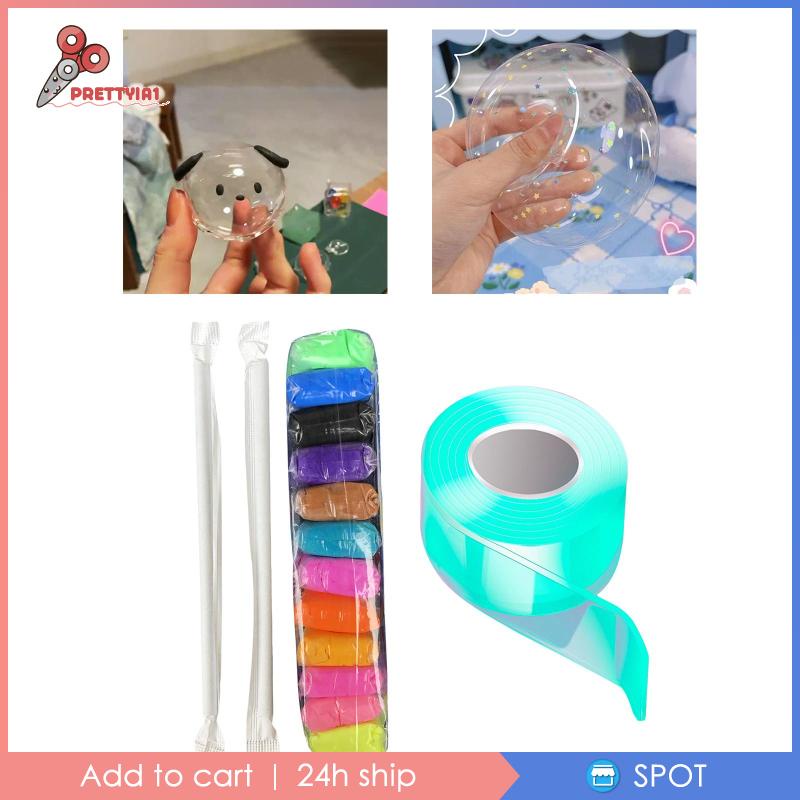 [Prettyia1] Cuộn Băng Keo Dán Bong Bóng Hai Mặt DIY Có Thể Tái Sử Dụng Cho Người Lớn