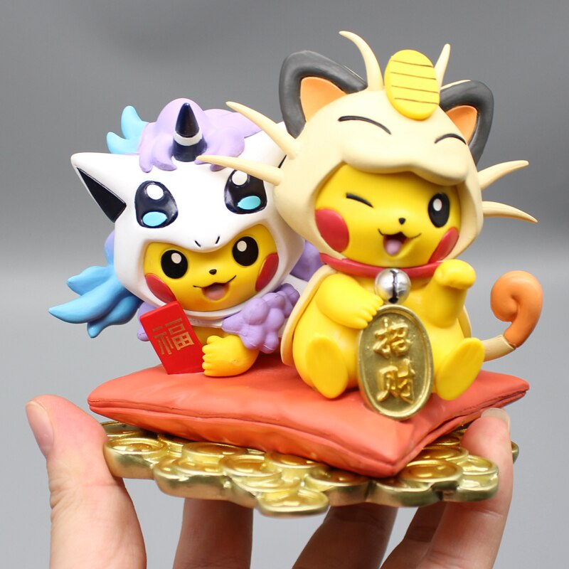 Mô Hình Nhân Vật Tyranitar Pikachu Mặc Đồ Cosplay Dễ Thương 13cm