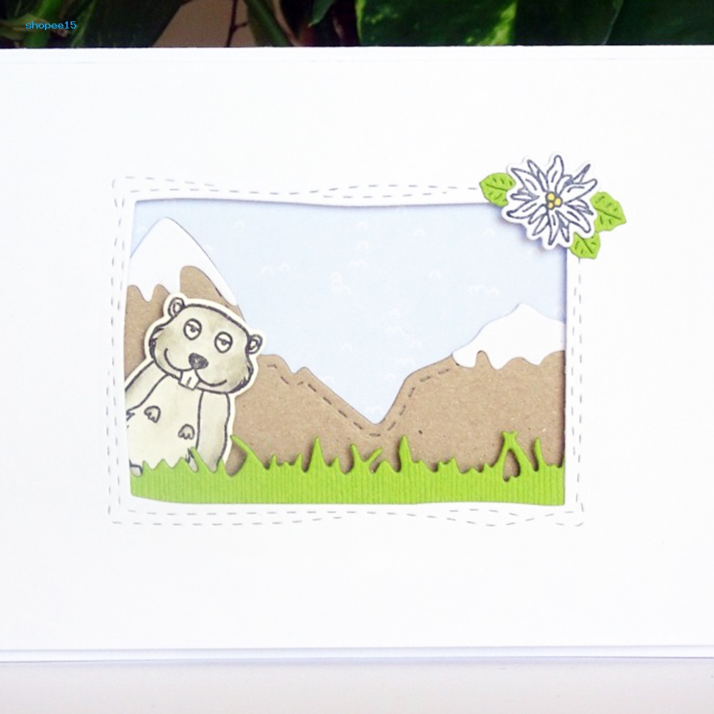 Khuôn Cắt Giấy Làm Từ Kim Loại Hình Chữ Nhật Trang Trí Scrapbook
